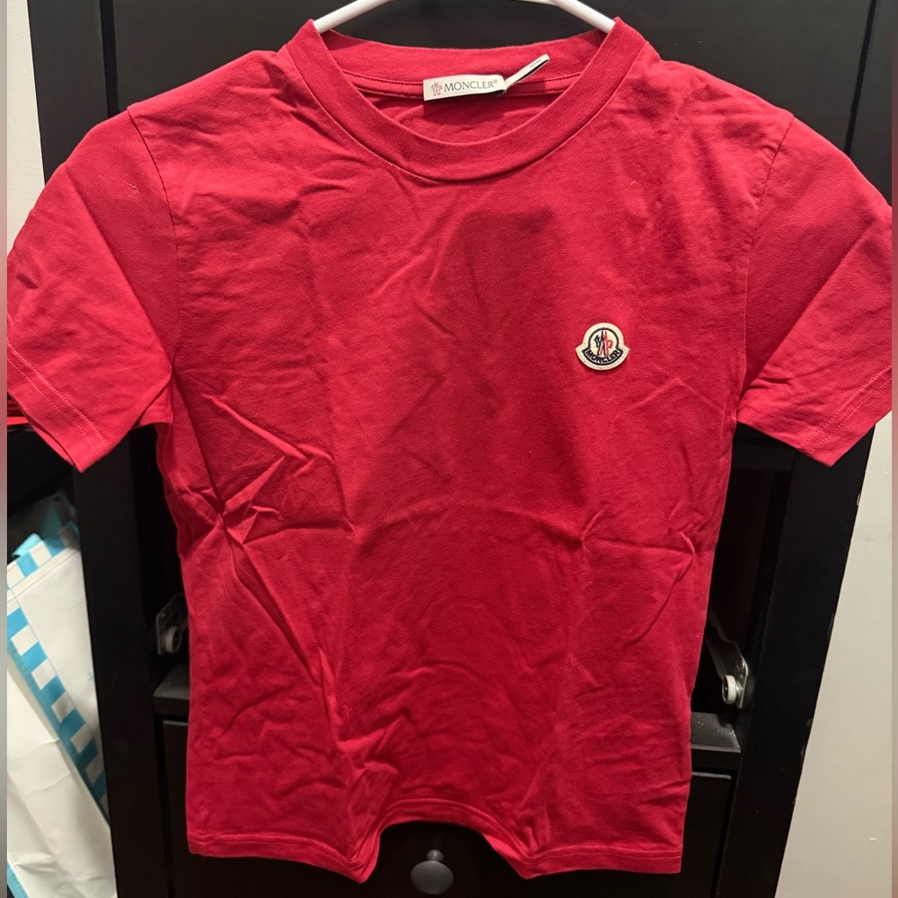 Red big boys Moncler tshirt